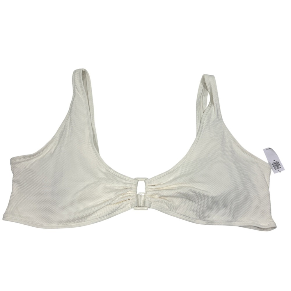 Old Navy Women 4X Sea Salt White Textured Bikini Swim Top Padded New with Tags